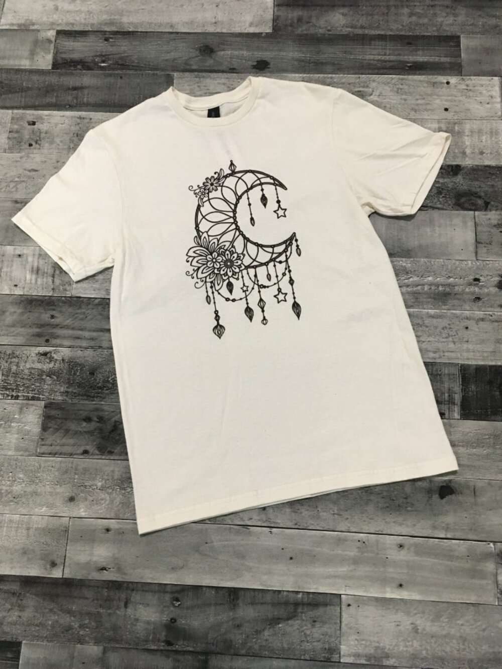White Moon Mandala Short Sleeve Tee
